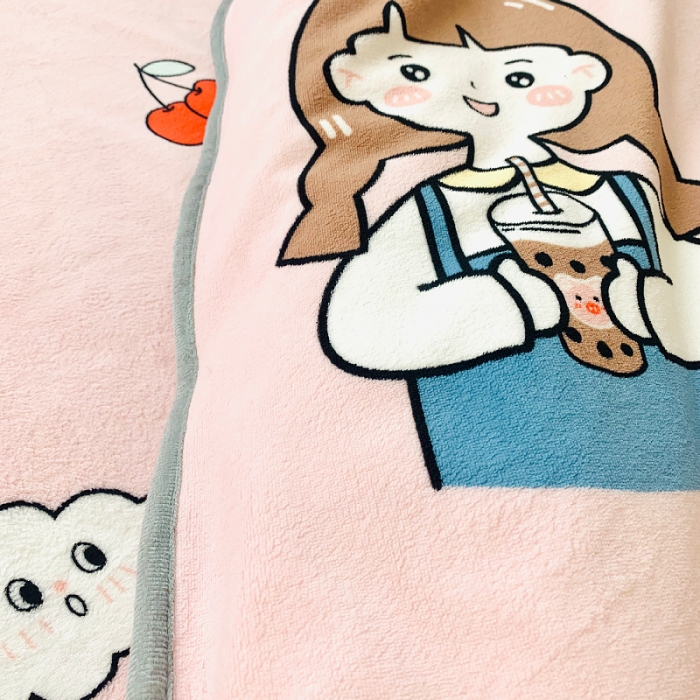 91家纺网 家纺一手货源 找家纺 小虾米 2022新款加厚牛奶绒被套单件套三件套 童年女孩