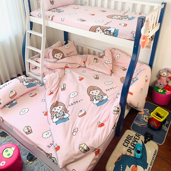 91家纺网 家纺一手货源 找家纺 小虾米 2022新款加厚牛奶绒被套单件套三件套 童年女孩