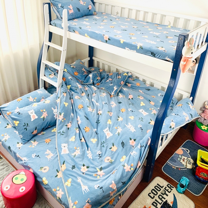 91家纺网 家纺一手货源 找家纺 小虾米 2022新款加厚牛奶绒被套单件套三件套 温馨小鹿