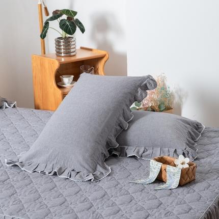 91家纺网 家纺一手货源 找家纺 （总）久典 2022新款A类色织全棉水洗棉花边枕套