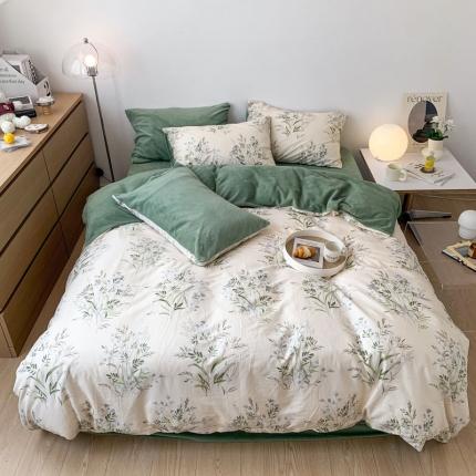 91家纺网 家纺一手货源 找家纺 （总）梦家居 2022新款秋冬新品全棉加牛奶绒四件套