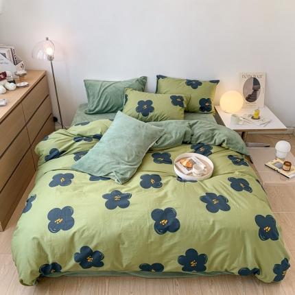 91家纺网 家纺一手货源 找家纺 （总）梦家居 2022新款秋冬新品全棉加牛奶绒四件套