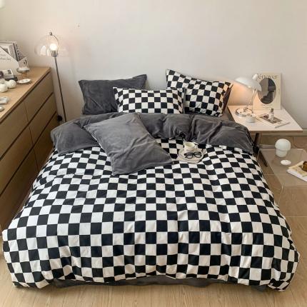 91家纺网 家纺一手货源 找家纺 （总）梦家居 2022新款秋冬新品全棉加牛奶绒四件套