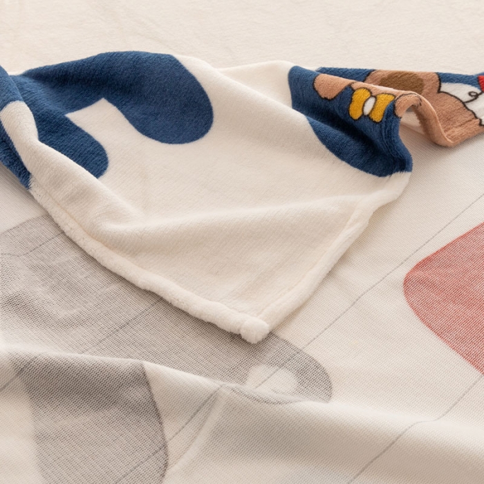 91家纺网 家纺一手货源 找家纺 梦家居 2022新款秋冬新款牛奶绒单床单 字母小熊