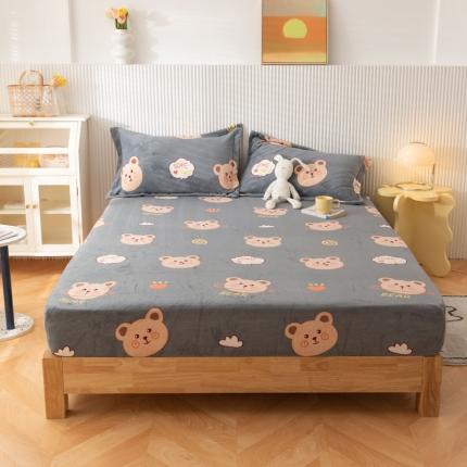 91家纺网 家纺一手货源 找家纺 （总）梦家居 2022新款秋冬新款牛奶绒单床笠