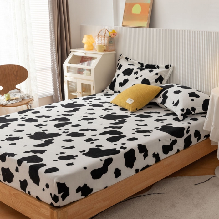 91家纺网 家纺一手货源 找家纺 梦家居 2022新款秋冬新款牛奶绒单床笠 牛奶纹