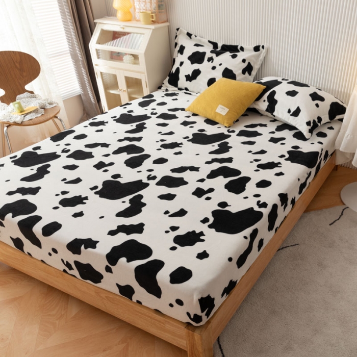 91家纺网 家纺一手货源 找家纺 梦家居 2022新款秋冬新款牛奶绒单床笠 牛奶纹