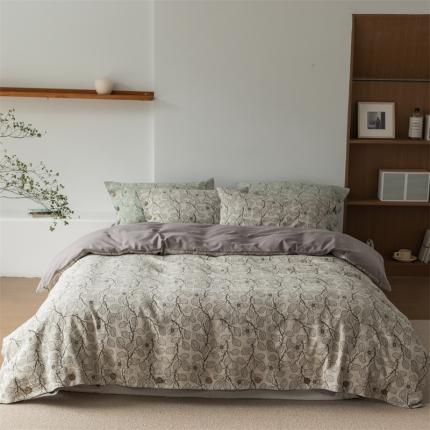 91家纺网 家纺一手货源 找家纺 （总）华超针织 2022新款色织空气感大提花四件套-纽扣款