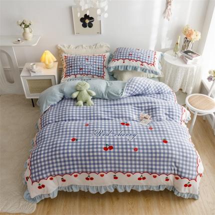 91家纺网 家纺一手货源 找家纺 （总）兄弟坊 2022新款大版牛奶绒韩版四件套