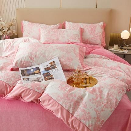 91家纺网 家纺一手货源 找家纺 （总）涵美人高克重牛奶绒数码印花法莱水晶宝宝婴儿绒直播系列