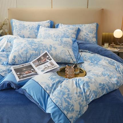 91家纺网 家纺一手货源 找家纺 （总）涵美人高克重牛奶绒数码印花法莱水晶宝宝婴儿绒直播系列