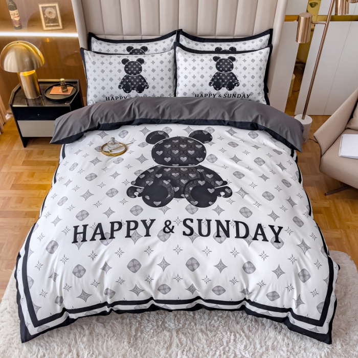 91家纺网 家纺一手货源 找家纺 （总）娜娜 2022新款大版大牌风亲肤棉工艺款四件套