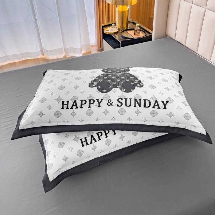 91家纺网 家纺一手货源 找家纺 （总）娜娜 2022新款大版大牌风亲肤棉工艺款四件套