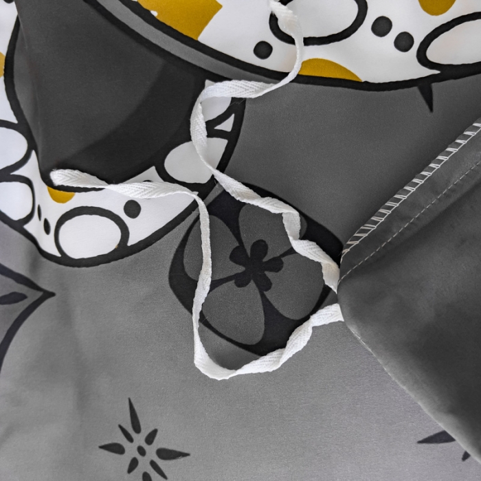 91家纺网 家纺一手货源 找家纺 娜娜 2022新款大版大牌风亲肤棉工艺款四件套 熊仔灰