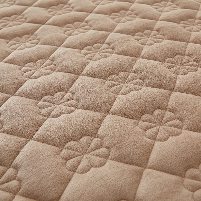 91家纺网 家纺一手货源 找家纺 优眠坊 2025新款牛奶绒夹棉床笠 山茶-奶咖