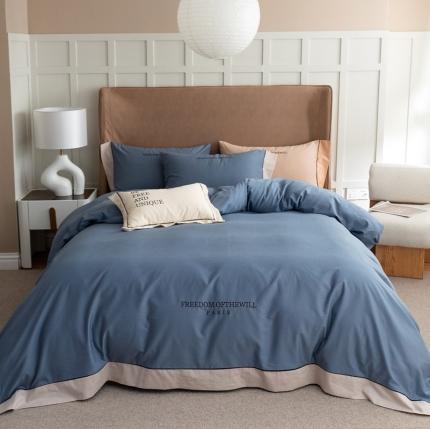 91家纺网 家纺一手货源 找家纺 初拾 2022新款100支澳棉暖磨毛轻奢简约—摩尔 摩尔-莉莉亚蓝