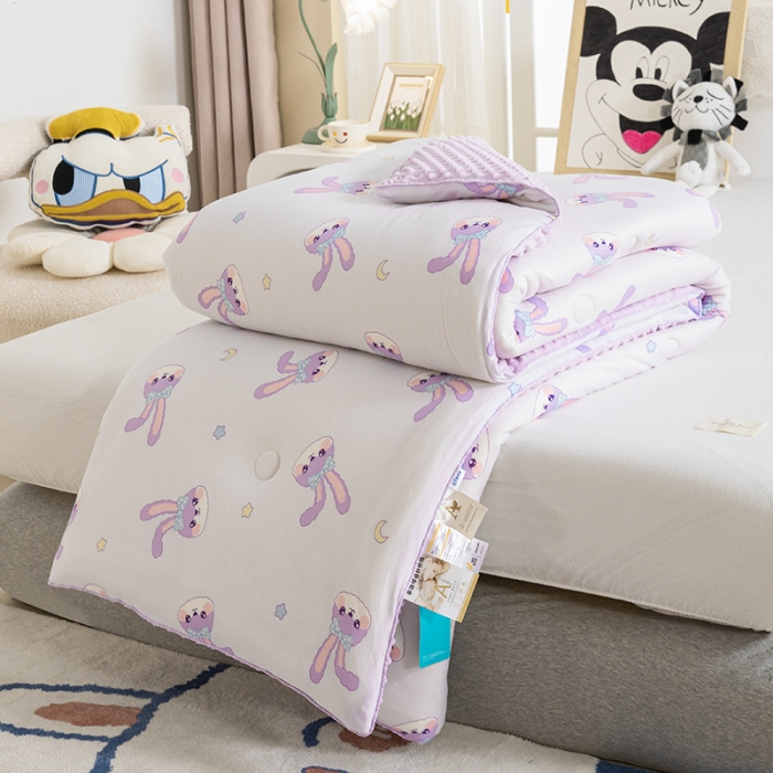 91家纺网 家纺一手货源 找家纺 芯恋 2025新款针织棉豆豆被加厚冬被春秋被被芯可爱兔兔