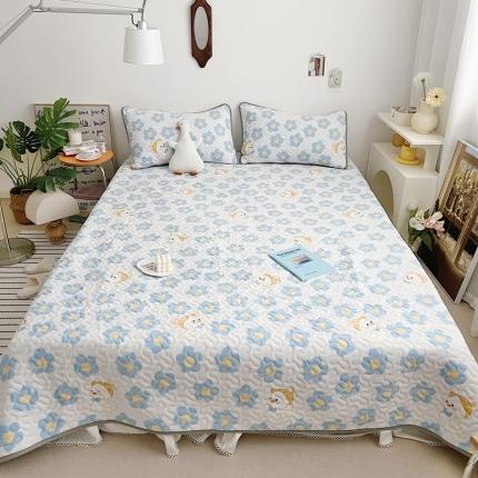 91家纺网 家纺一手货源 找家纺 美乐迪 2022新款多功能牛奶绒亲肤棉床盖套件 快乐鸭