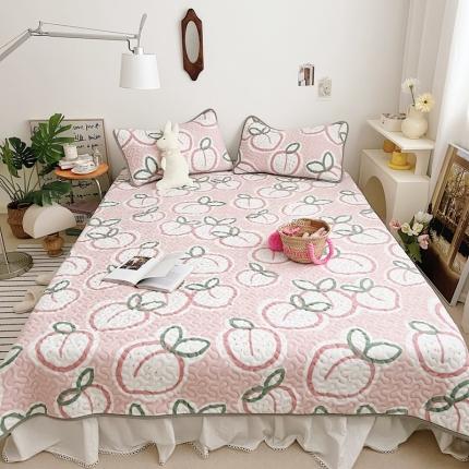 美乐迪 2022新款多功能牛奶绒亲肤棉床盖套件 大蜜桃