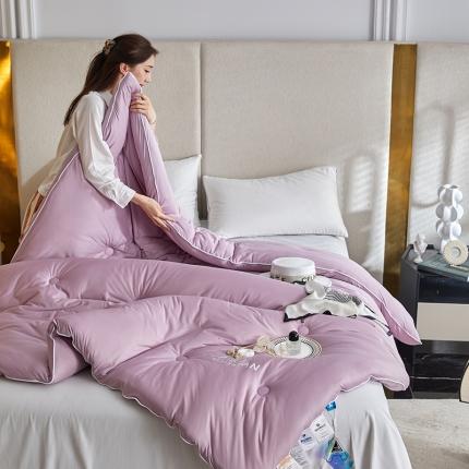 91家纺网 家纺一手货源 找家纺 玖琳家纺 2022新款豆皇SOYBEAN凉感丝A类秋冬被 魅紫