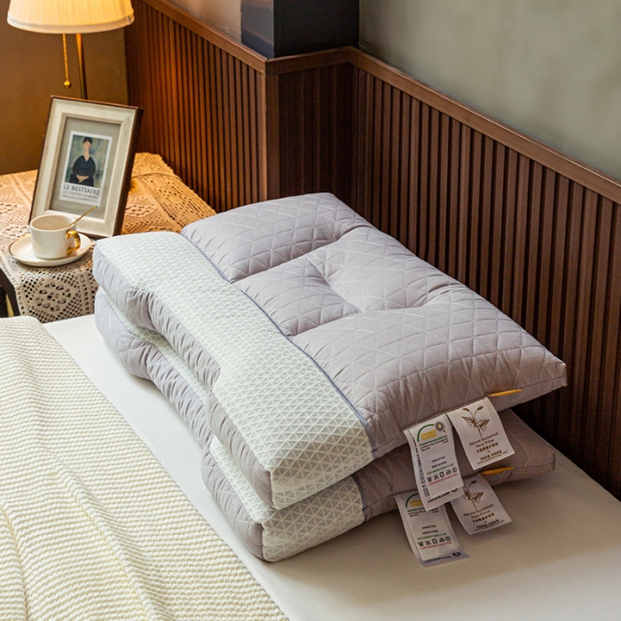 91家纺网 家纺一手货源 找家纺 多点家居 2022新款天然荞麦护颈枕 灰