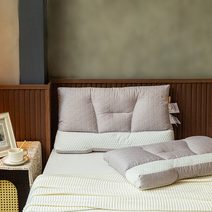 91家纺网 家纺一手货源 找家纺 多点家居 2022新款天然荞麦护颈枕 灰