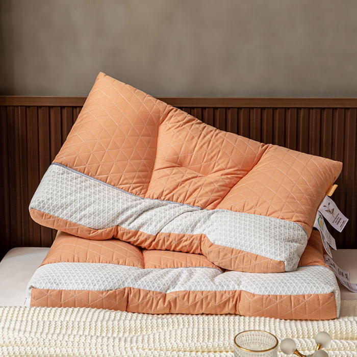 91家纺网 家纺一手货源 找家纺 多点家居 2022新款天然荞麦护颈枕 落日橙