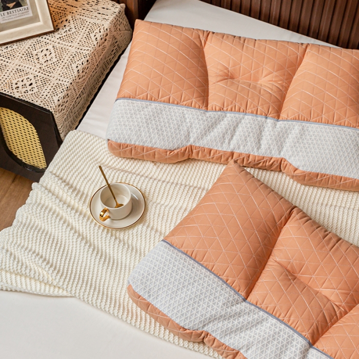 91家纺网 家纺一手货源 找家纺 多点家居 2022新款天然荞麦护颈枕 落日橙