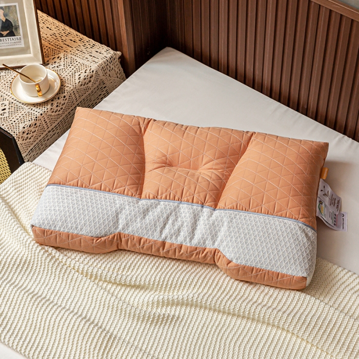 91家纺网 家纺一手货源 找家纺 多点家居 2022新款天然荞麦护颈枕 落日橙