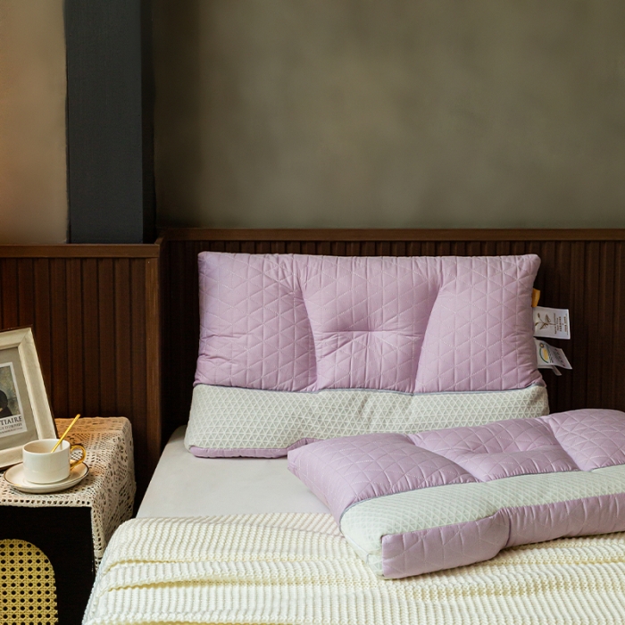 91家纺网 家纺一手货源 找家纺 多点家居 2022新款天然荞麦护颈枕 魅惑紫