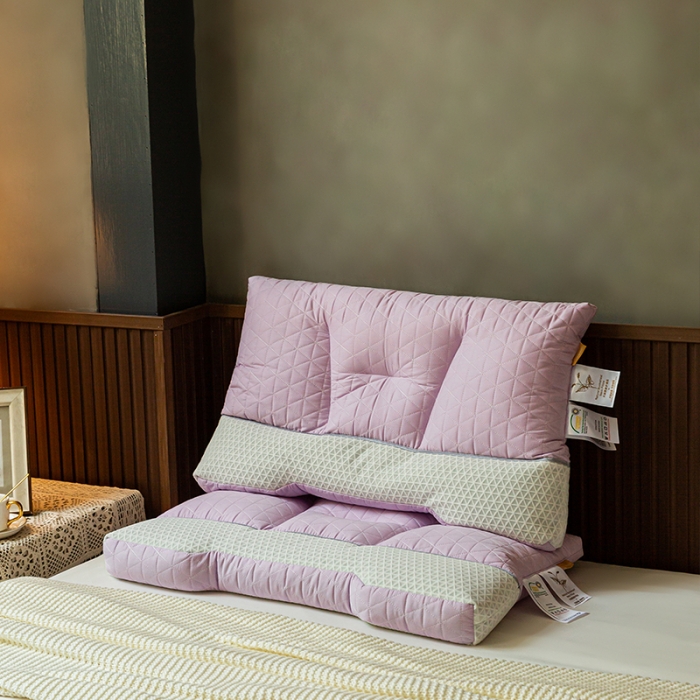 91家纺网 家纺一手货源 找家纺 多点家居 2022新款天然荞麦护颈枕 魅惑紫