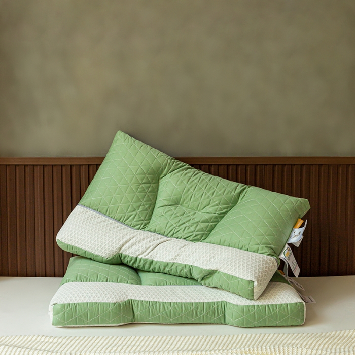 91家纺网 家纺一手货源 找家纺 多点家居 2022新款天然荞麦护颈枕 松石绿