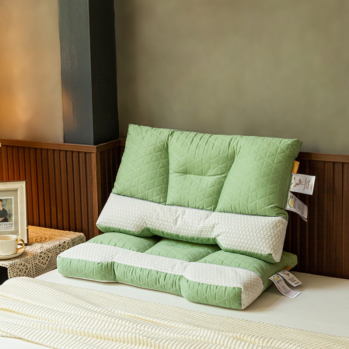 91家纺网 家纺一手货源 找家纺 多点家居 2022新款天然荞麦护颈枕 松石绿