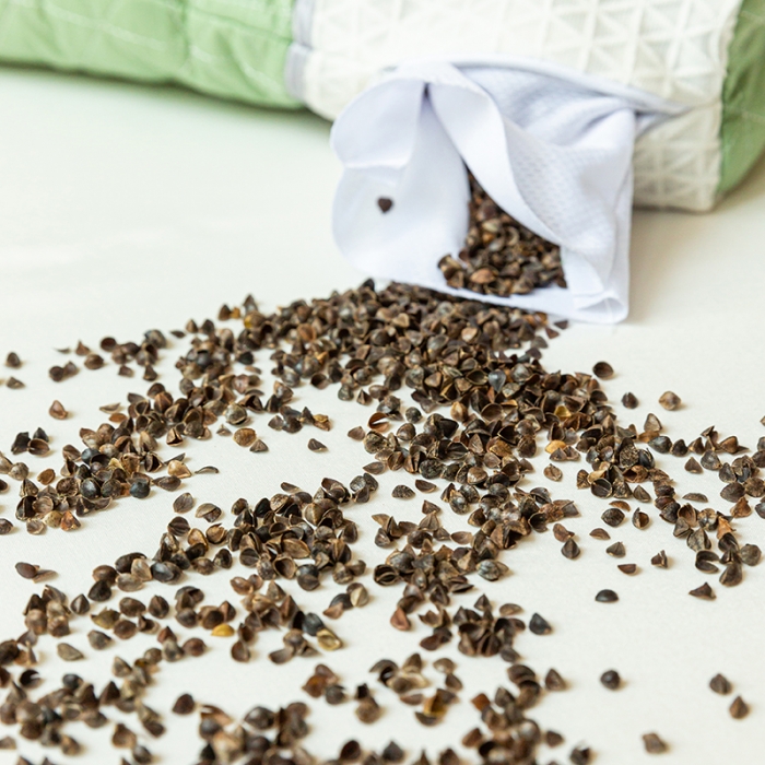 91家纺网 家纺一手货源 找家纺 多点家居 2022新款天然荞麦护颈枕 松石绿