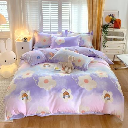 91家纺网 家纺一手货源 找家纺 艾橙 秋冬新款140g植物羊绒磨毛四件套系列 甜心女孩