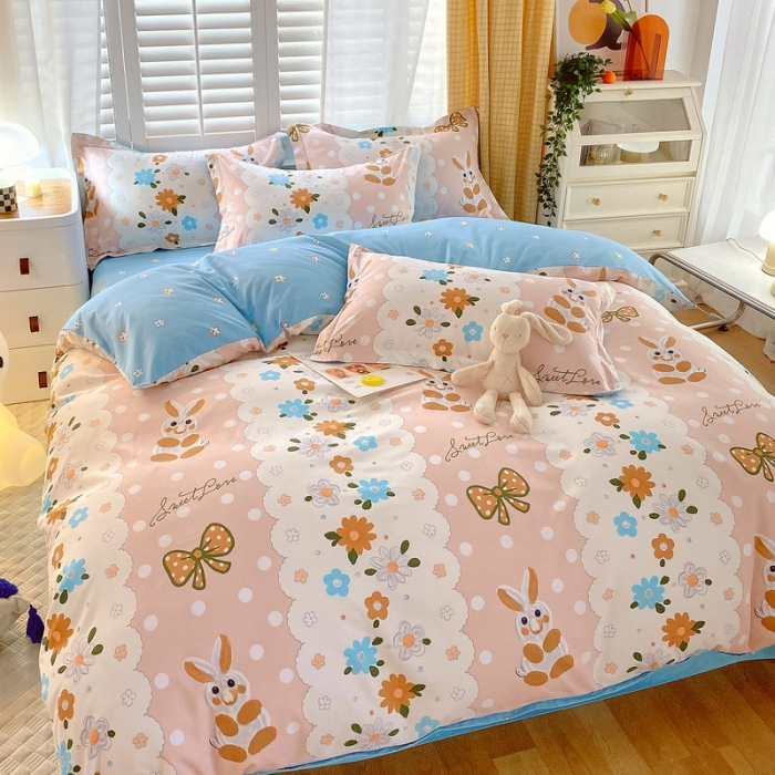 91家纺网 家纺一手货源 找家纺 艾橙 秋冬新款140g植物羊绒磨毛四件套系列 艾米丽