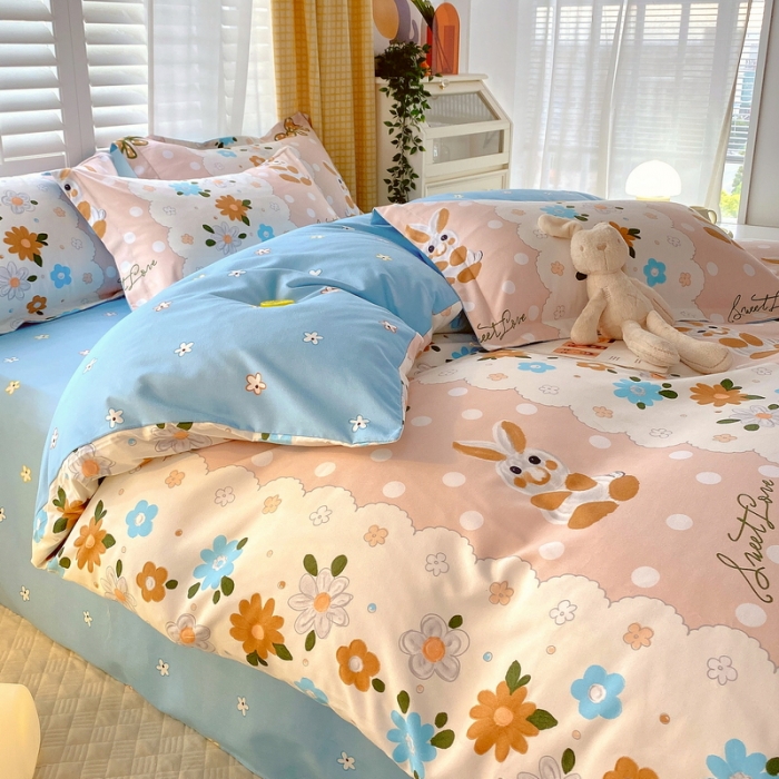 91家纺网 家纺一手货源 找家纺 艾橙 秋冬新款140g植物羊绒磨毛四件套系列 艾米丽