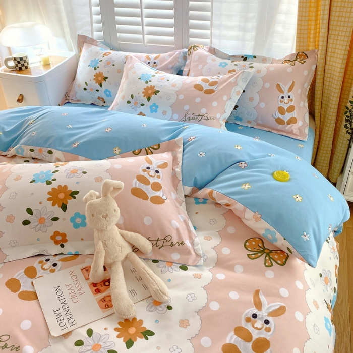 91家纺网 家纺一手货源 找家纺 艾橙 秋冬新款140g植物羊绒磨毛四件套系列 艾米丽