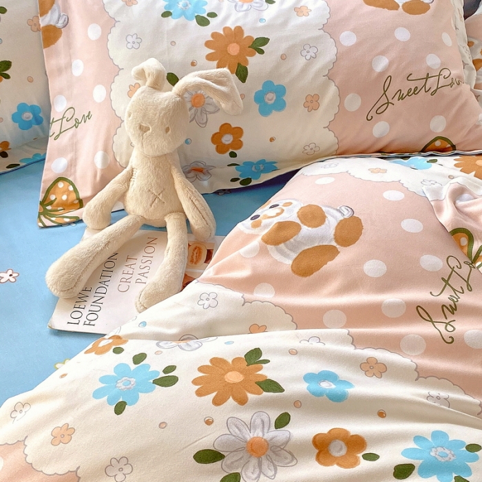 91家纺网 家纺一手货源 找家纺 艾橙 秋冬新款140g植物羊绒磨毛四件套系列 艾米丽