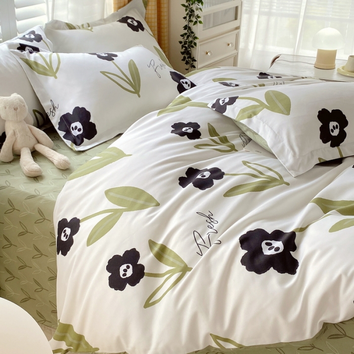 91家纺网 家纺一手货源 找家纺 艾橙 秋冬新款140g植物羊绒磨毛四件套系列 春风十里