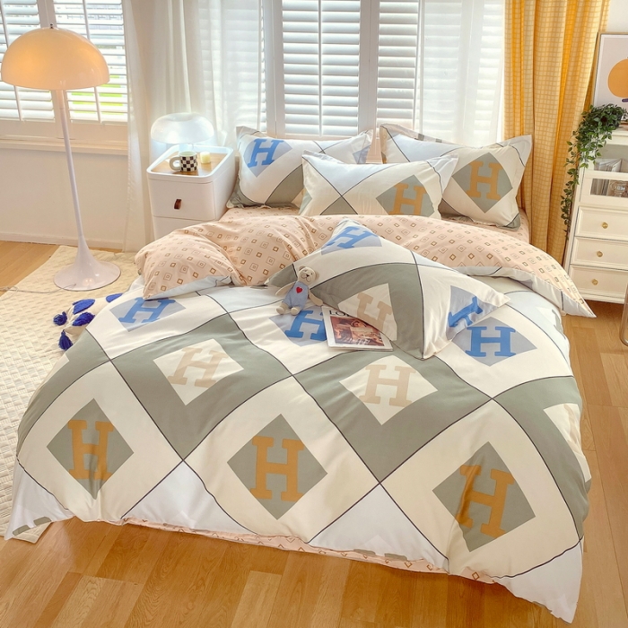 91家纺网 家纺一手货源 找家纺 艾橙 秋冬新款140g植物羊绒磨毛四件套系列 弗利加