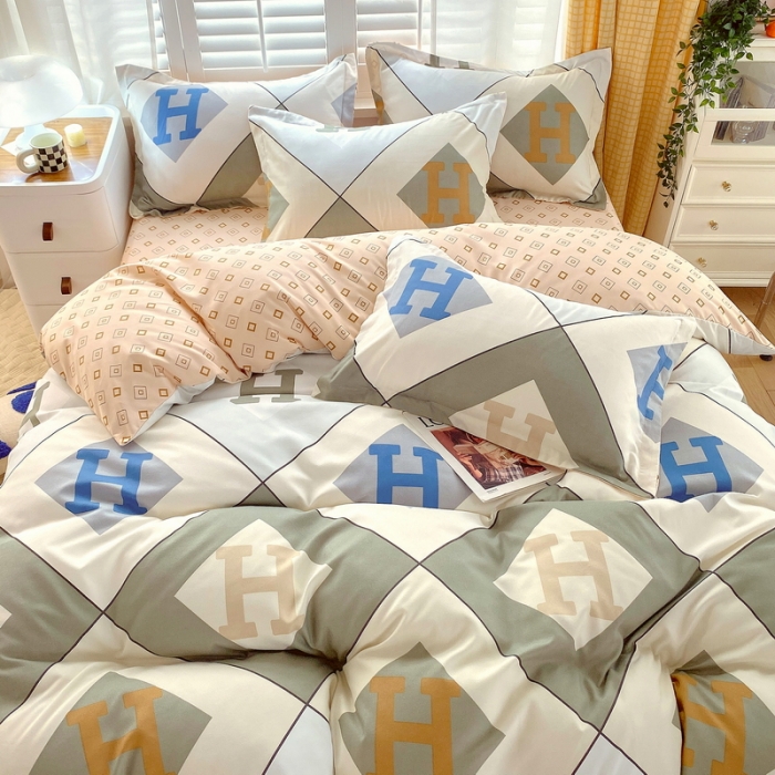 91家纺网 家纺一手货源 找家纺 艾橙 秋冬新款140g植物羊绒磨毛四件套系列 弗利加