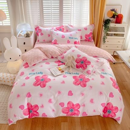 艾橙2022秋冬新款140g植物羊绒磨毛四件套系列 花舞爱恋