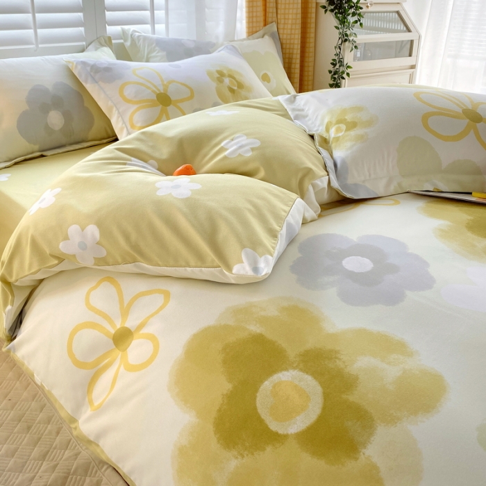 91家纺网 家纺一手货源 找家纺 艾橙2022秋冬新款140g植物羊绒磨毛四件套系列 静待花开