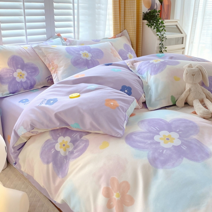 91家纺网 家纺一手货源 找家纺 艾橙2022秋冬新款140g植物羊绒磨毛四件套系列 蜜恋花