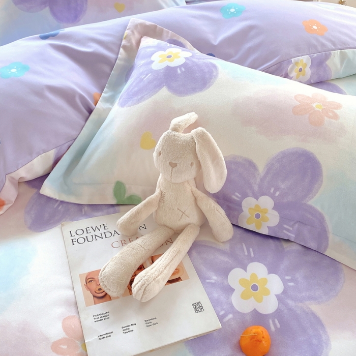 91家纺网 家纺一手货源 找家纺 艾橙2022秋冬新款140g植物羊绒磨毛四件套系列 蜜恋花