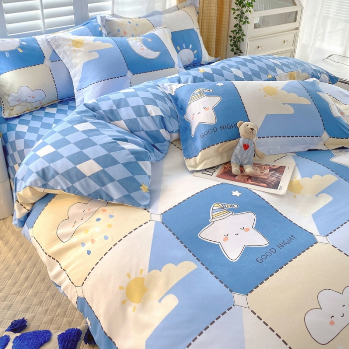 91家纺网 家纺一手货源 找家纺 艾橙 秋冬新款140g植物羊绒磨毛四件套系列 暖阳时光