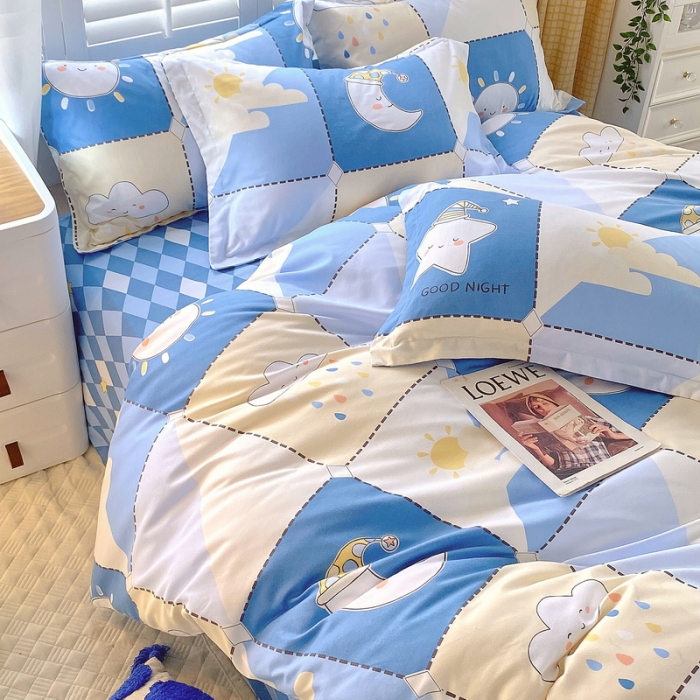 91家纺网 家纺一手货源 找家纺 艾橙 秋冬新款140g植物羊绒磨毛四件套系列 暖阳时光