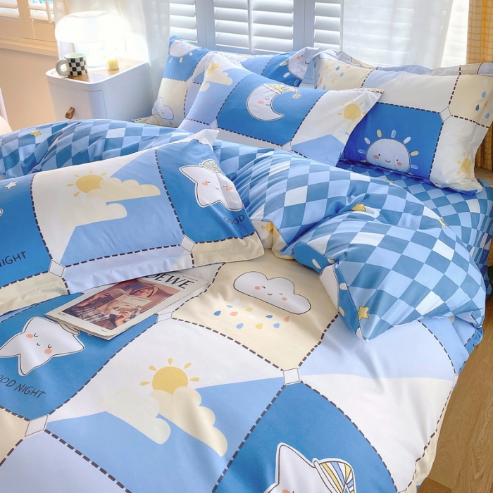 91家纺网 家纺一手货源 找家纺 艾橙 秋冬新款140g植物羊绒磨毛四件套系列 暖阳时光