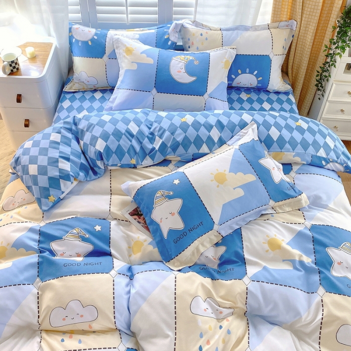 91家纺网 家纺一手货源 找家纺 艾橙 秋冬新款140g植物羊绒磨毛四件套系列 暖阳时光